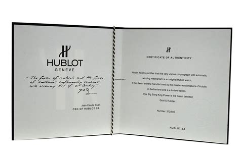 hublot certificate of authenticity|hublot warranty card.